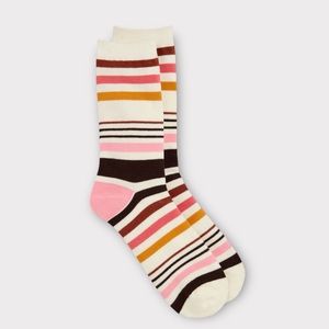 Talbots Trouser Socks Russet Rose Stripe Nwt